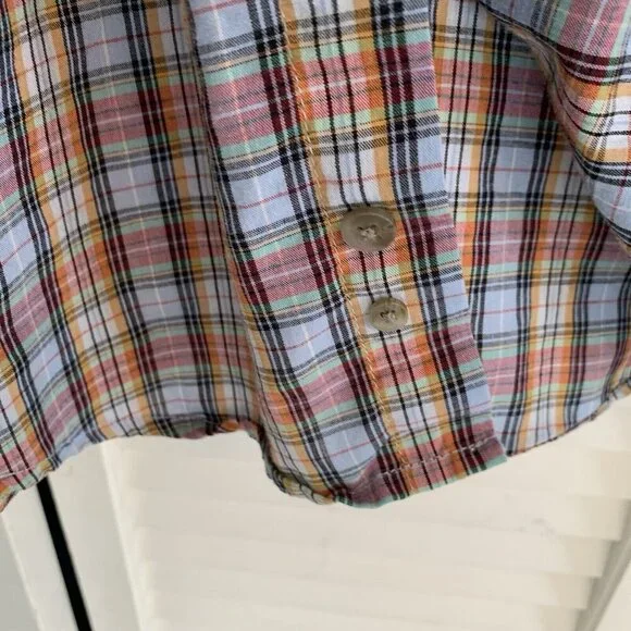 Wrangler Riata Classic Fit Shirt Rainbow Plaid Short Sleeve Button Down Mens L - Picture 5 of 11